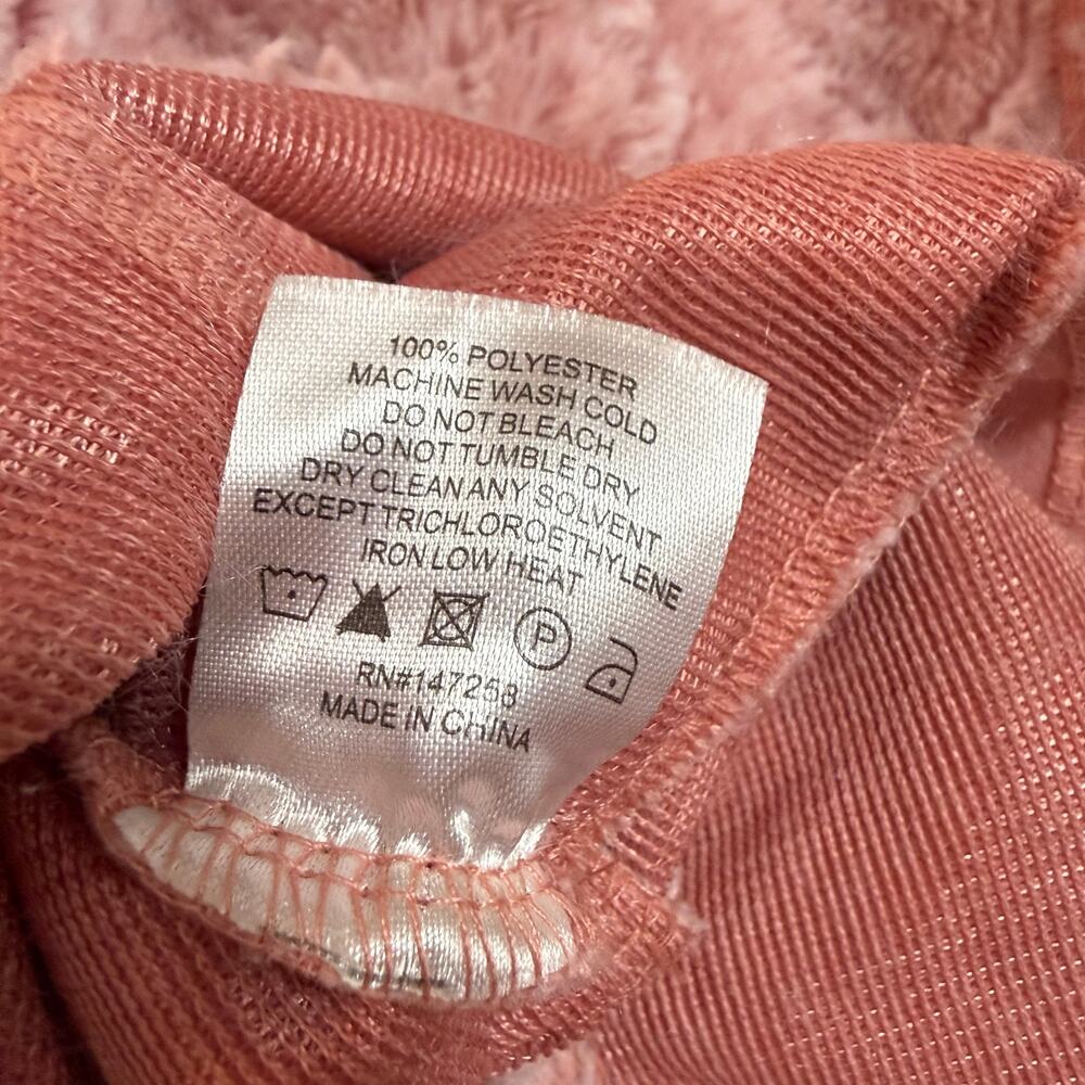 Women’s Simply Southern Large Pink Cozy Fuzzy Quarter Zip Pullover - Picture 7 of 7